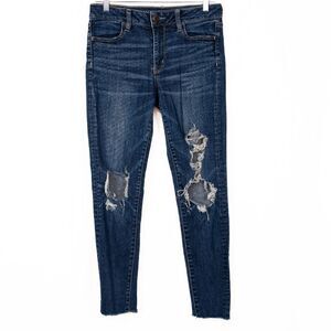 American Eagle Outfitters Women's Dark Blue Super Stretch Hi-Rise Jegging, Sz 4